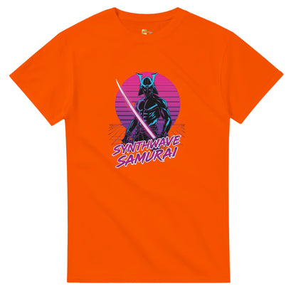 Synthwave Samurai graphic design on a Heavyweight T-shirt
