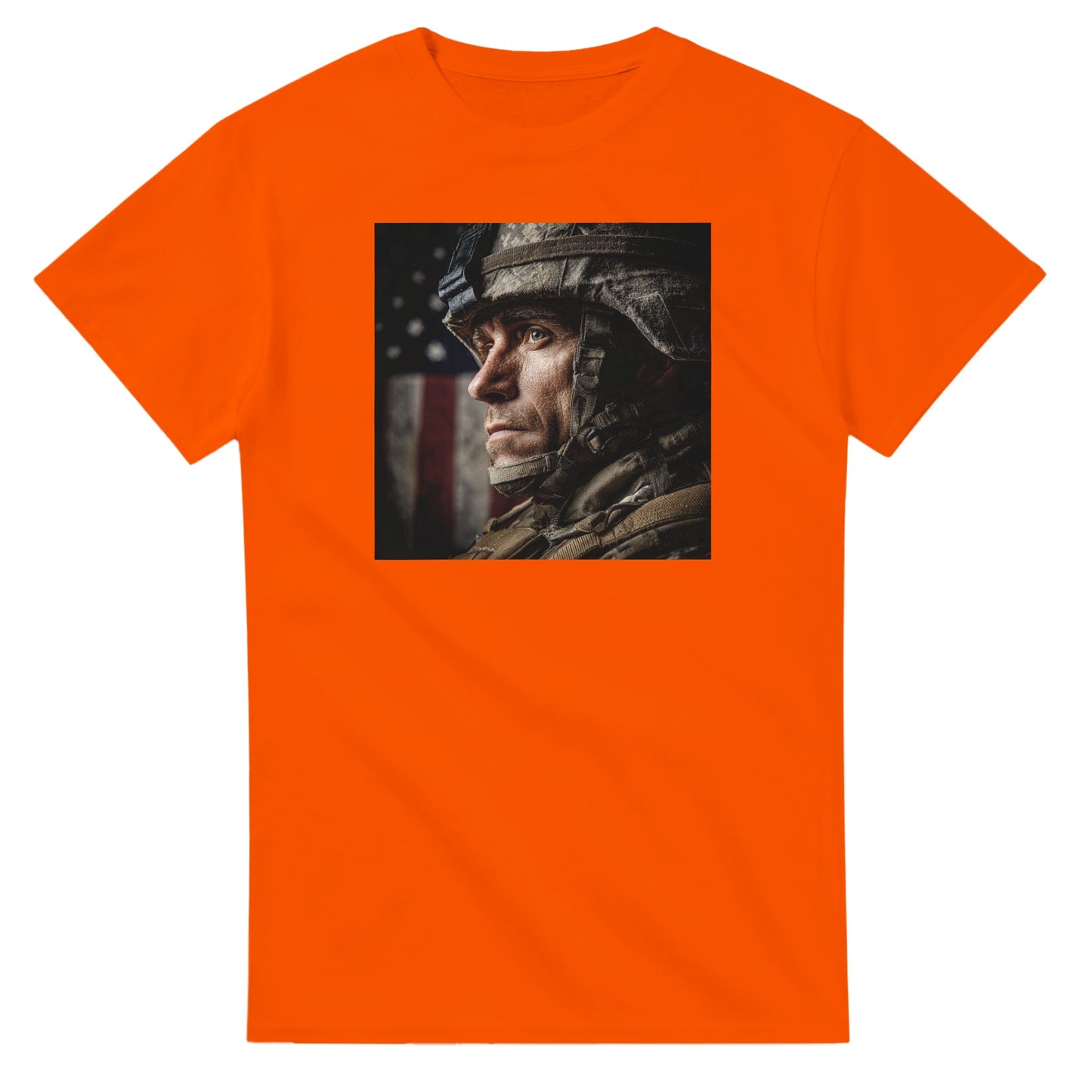 Patriotic Soldier on a heavyweight t-shirt