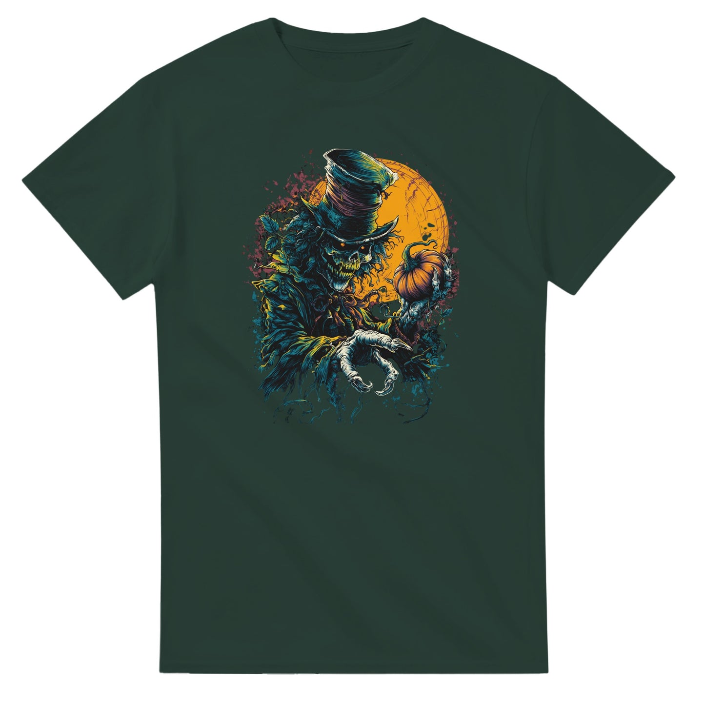 Sinister Pumpkin Scarecrow on a Heavyweight T-shirt