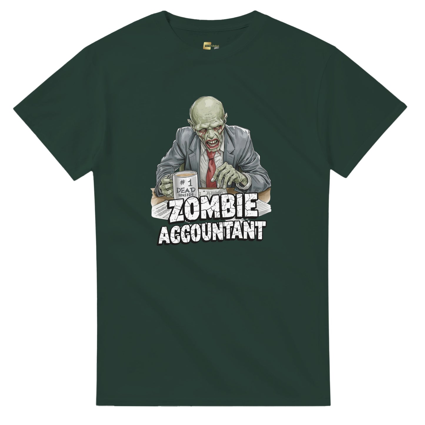 Zombie Accountant graphic design on a Heavyweight T-shirt