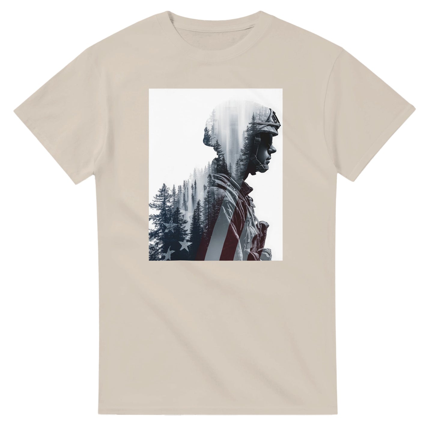 Patriotic Spirit Double Exposure on a heavyweight t-shirt