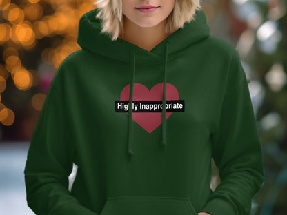 Highly Inappropriate Red Heart Hoodie Sweatshirt
