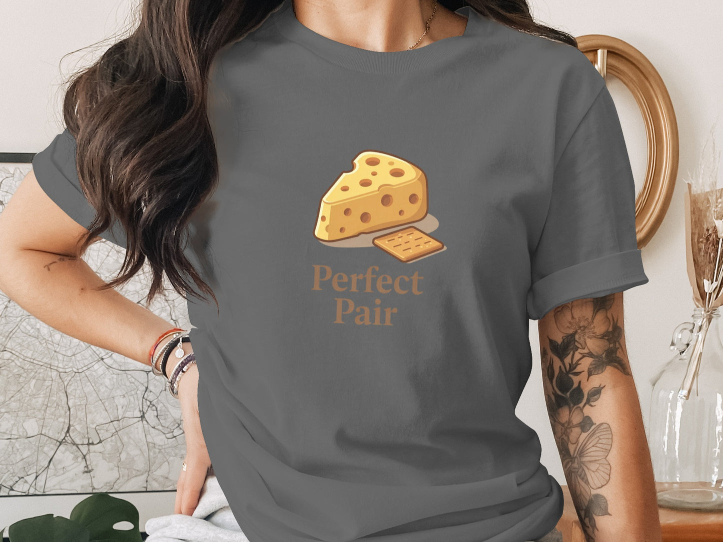 Perfect Pair Graphic Design Cheese and Cracker Shirt