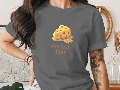 Perfect Pair Graphic Design Cheese and Cracker Shirt