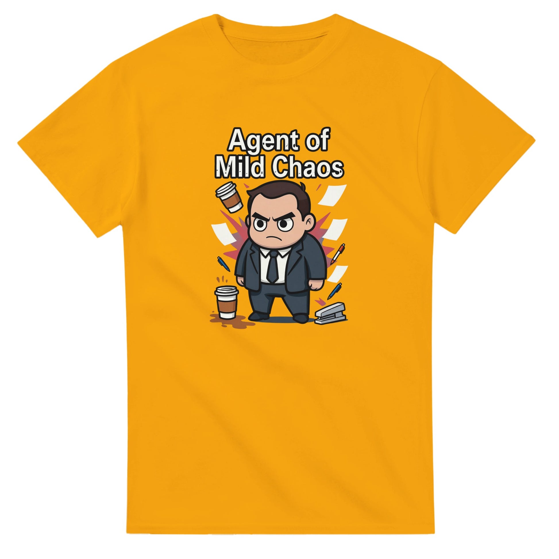 Agent of Mild Chaos graphic design on a Heavyweight T-shirt