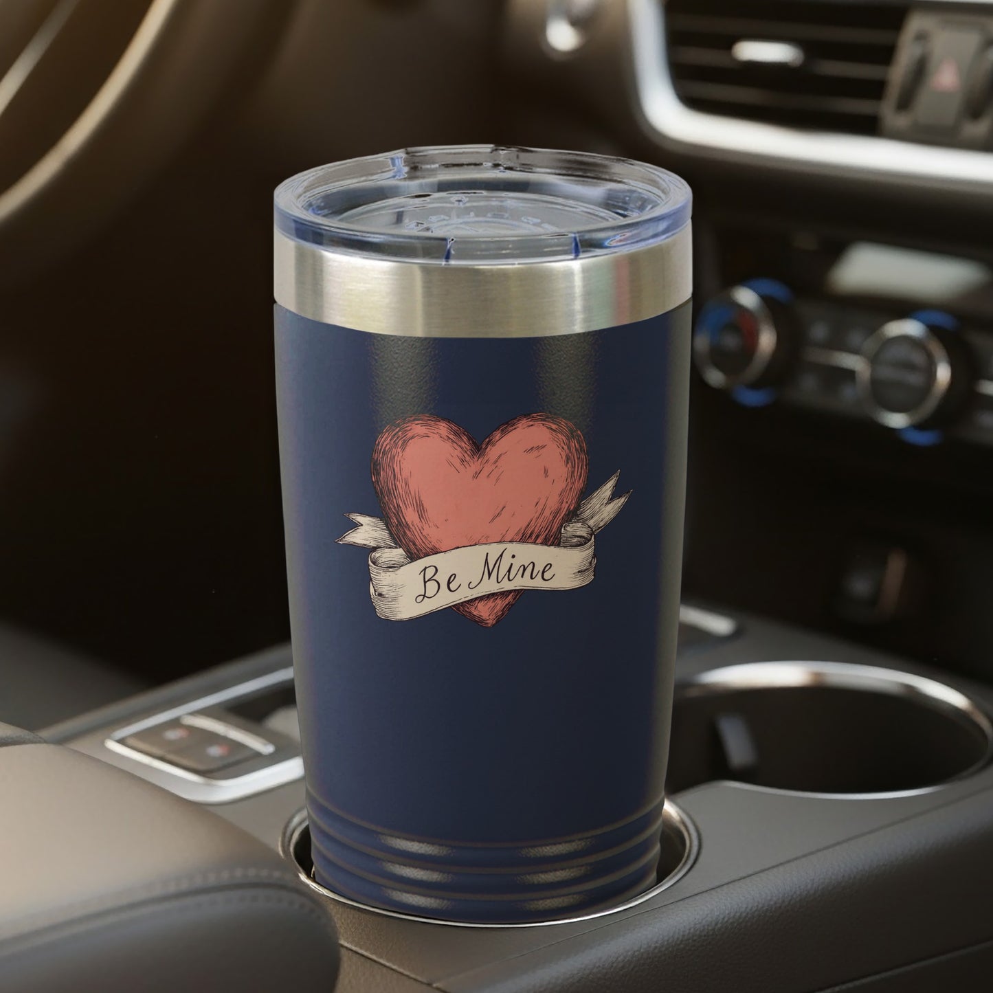 Be Mine Heart Design Insulated Tumbler for Travel