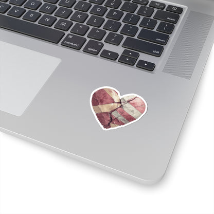Vintage Crumpled Heart Shaped Laptop Sticker Decor