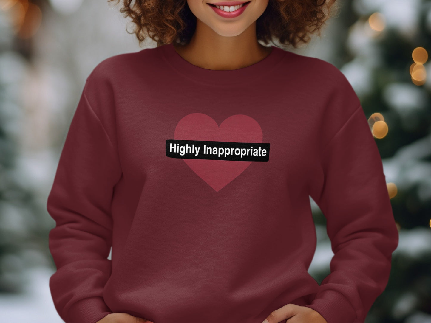 Highly Inappropriate Heart Design Sweatshirt