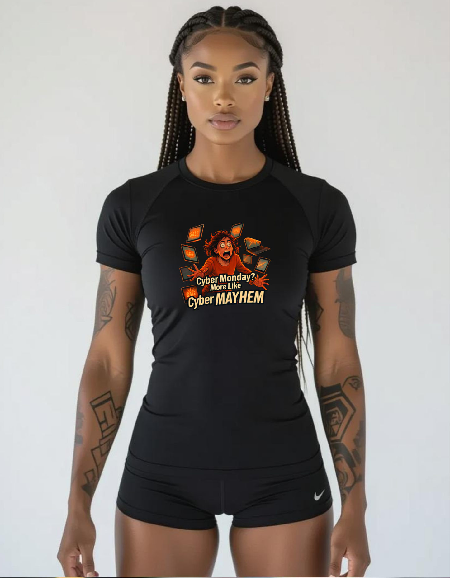 Cyber Monday Mayhem heavyweight t-shirt mockup