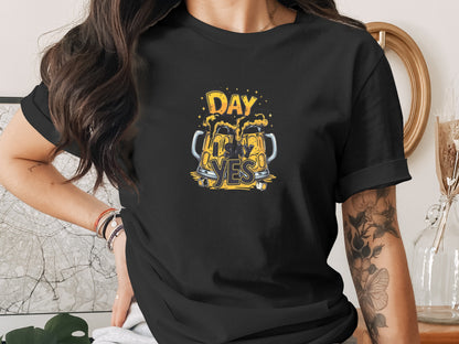 Day Yes Beer Mug Graphic T-Shirt Fun Casual Wear