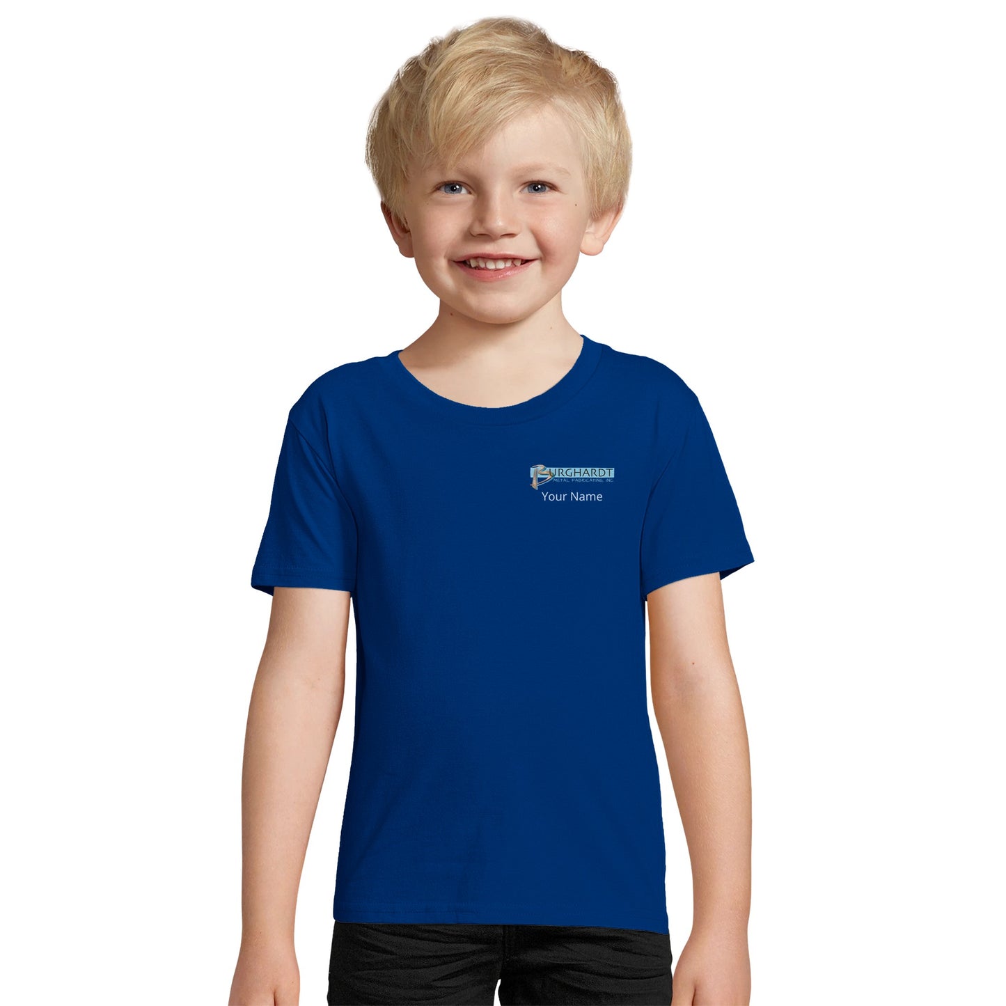 Burghardt Metal Fabricating, Inc., logo on a Organic Kids Fitted T-shirt