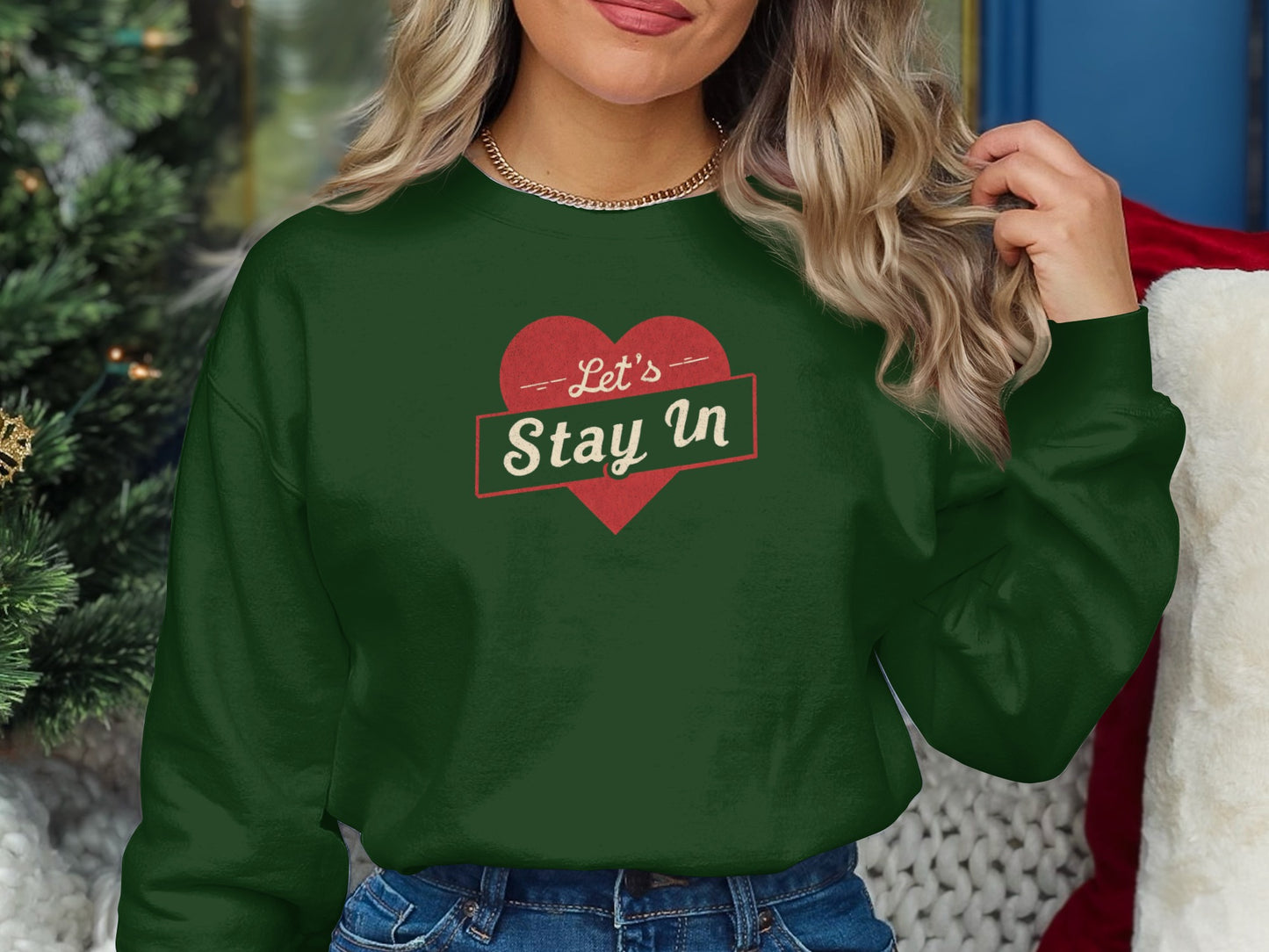 Let's Stay In Heart Graphic Women's Cozy Sweatshirt