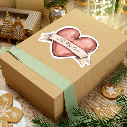 All My Love Heart Sticker Christmas Gift Box