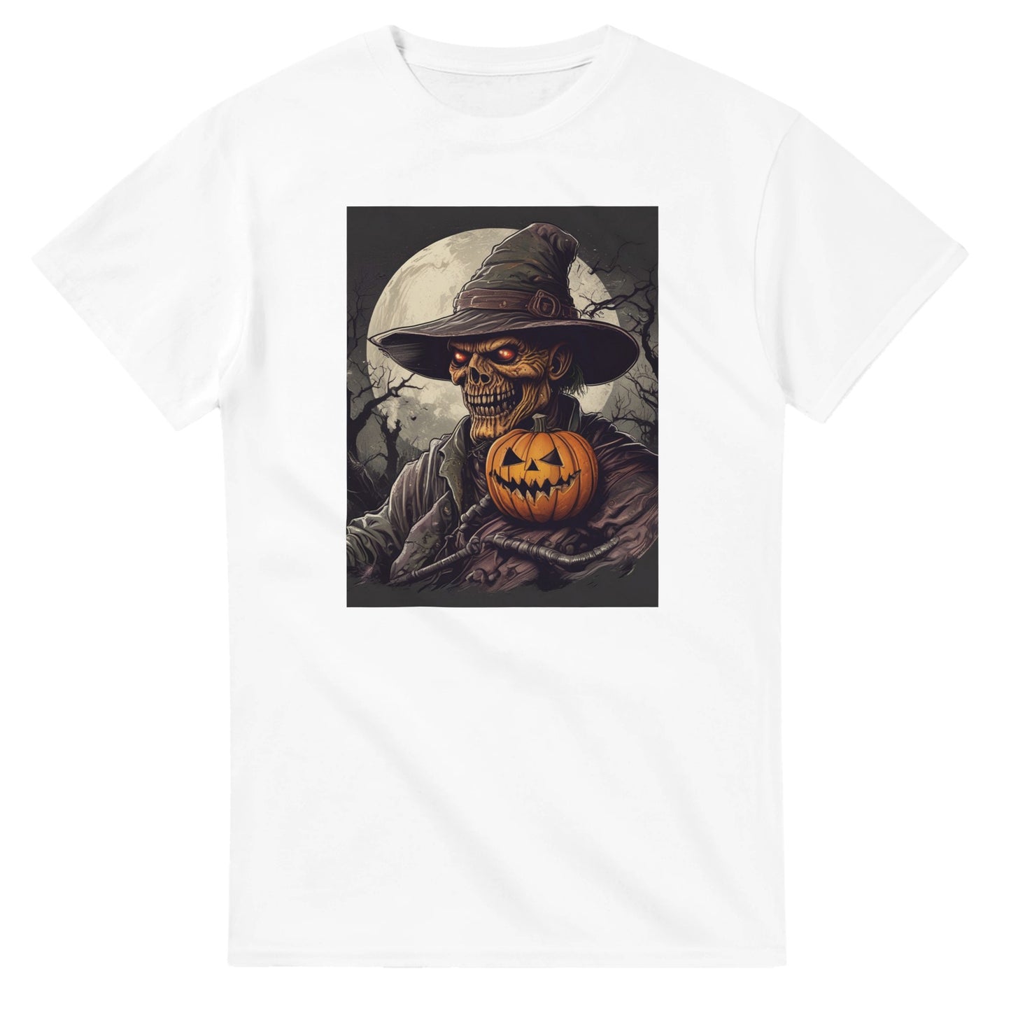 Pumpkin & Glowing Eyes on a Heavyweight T-shirt