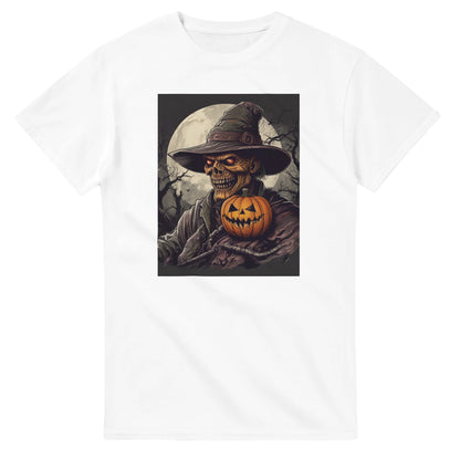Pumpkin & Glowing Eyes on a Heavyweight T-shirt