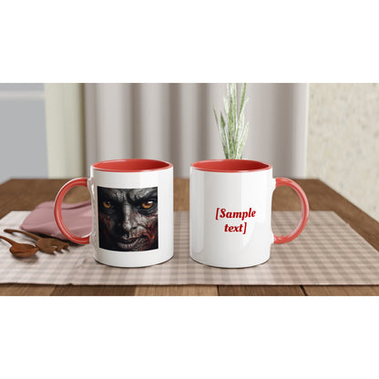 Angry Blood Face on a 11oz Ceramic Mug with Color Inside