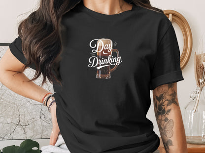Day Drinking Graphic T-Shirt with Beer Mug Illustration