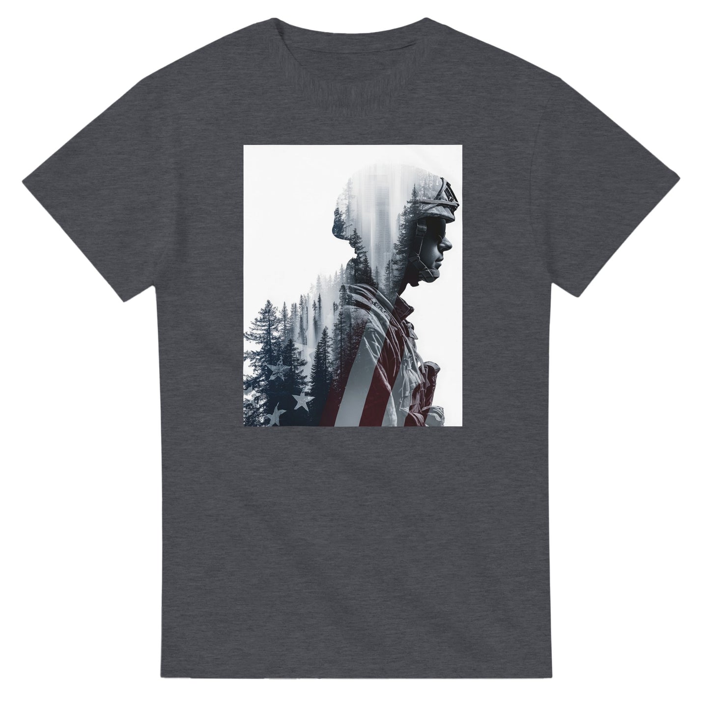 Patriotic Spirit Double Exposure on a heavyweight t-shirt