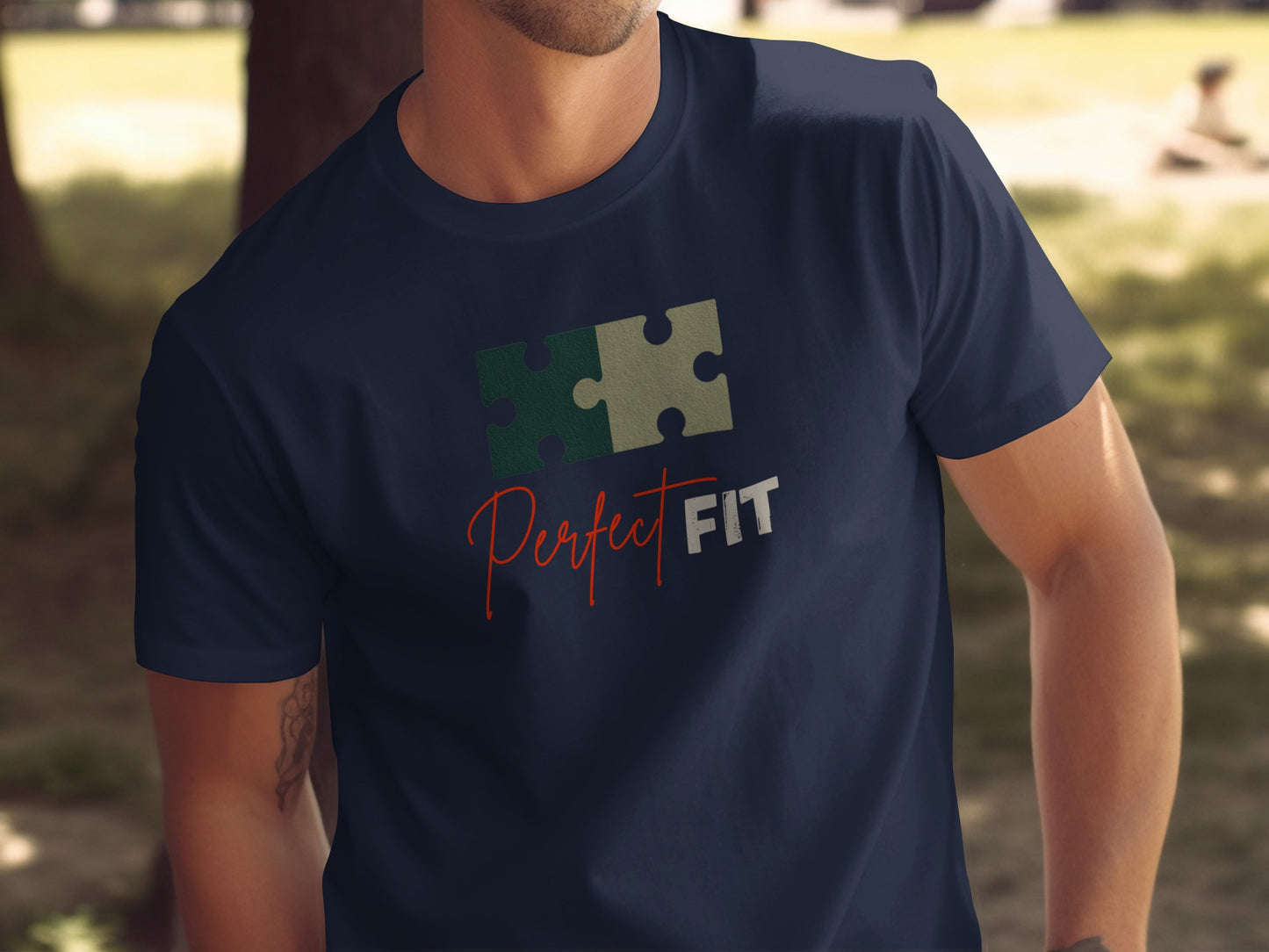 Perfect Fit Puzzle Graphic T-Shirt for Casual Wear