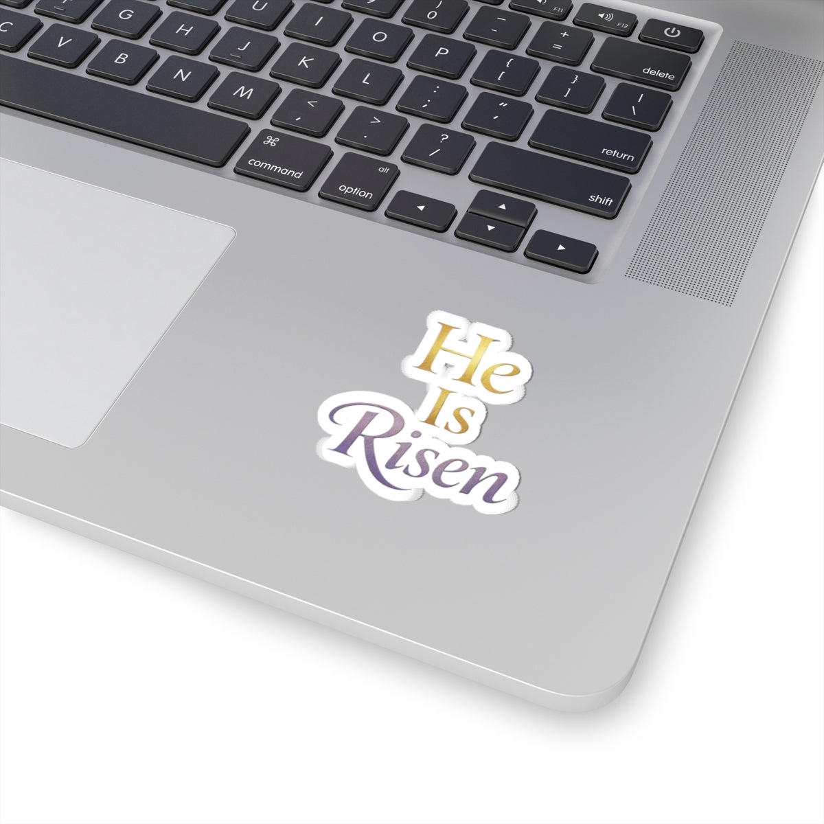 He Is Risen Gold Purple Script Text product type