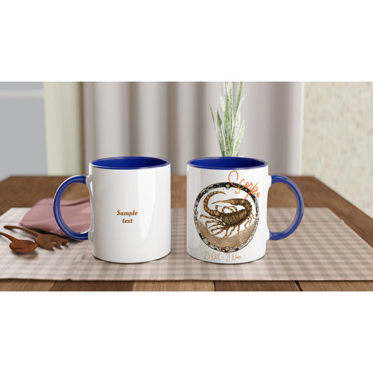 11oz ceramic mug with color inside scorpio sting personalized
