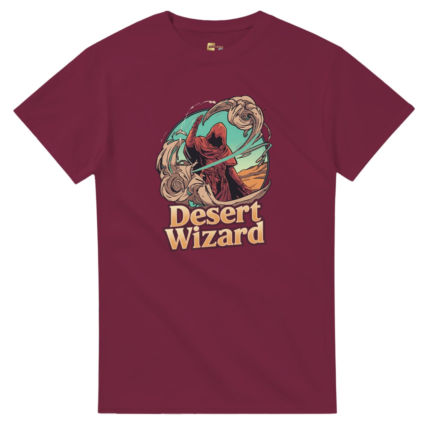 Mystic Desert Wizard graphic design on a Heavyweight T-shirt