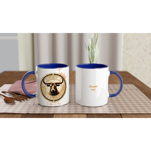 11oz ceramic mug with color inside taurus bull personalized
