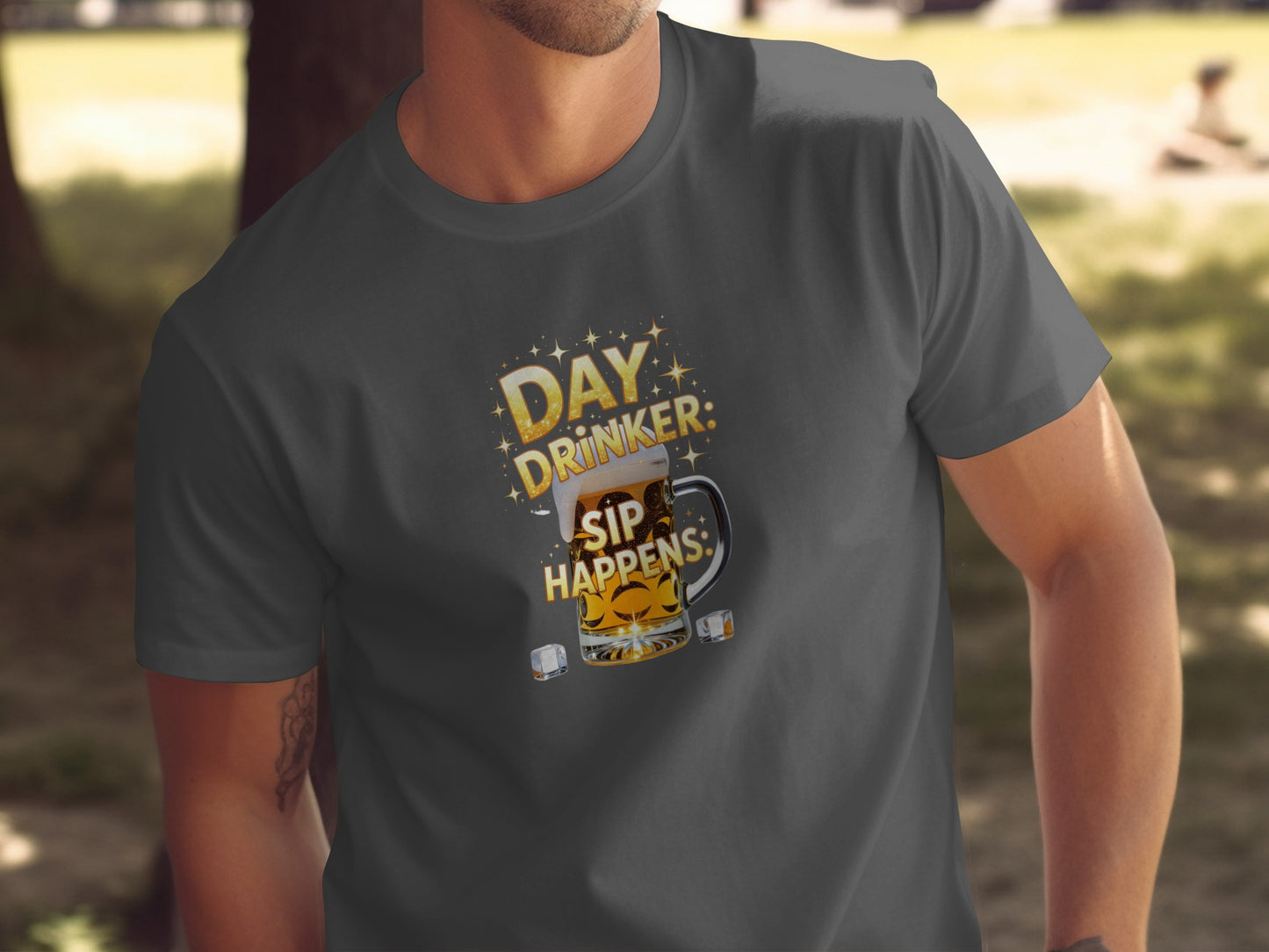 Day Drinker Sip Happens Graphic T-shirt for Casual Days