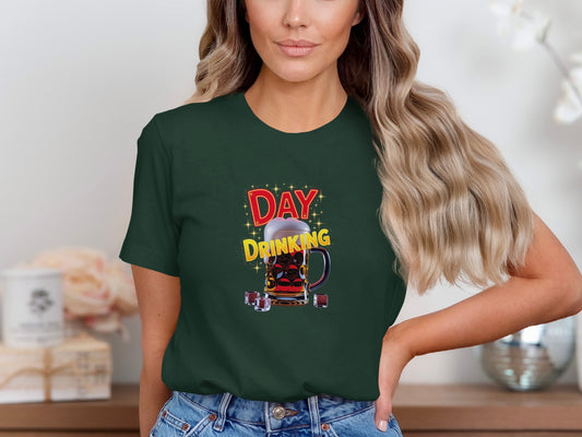 Day Drinking Graphic Printed T-Shirt Casual Top
