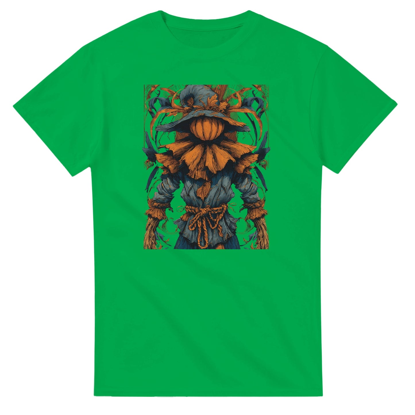 Autumn Harvest Scarecrow on a Heavyweight T-shirt