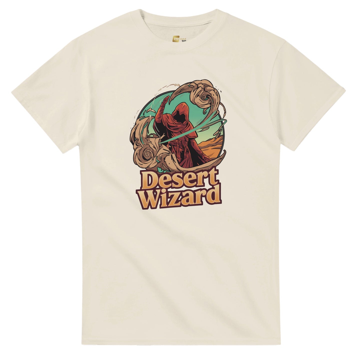 Mystic Desert Wizard graphic design on a Heavyweight T-shirt