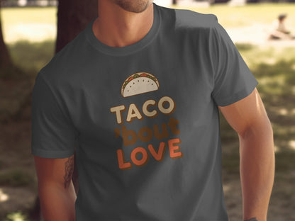 Taco 'Bout Love phrase with a Vintage & Retro design on a Premium Tee