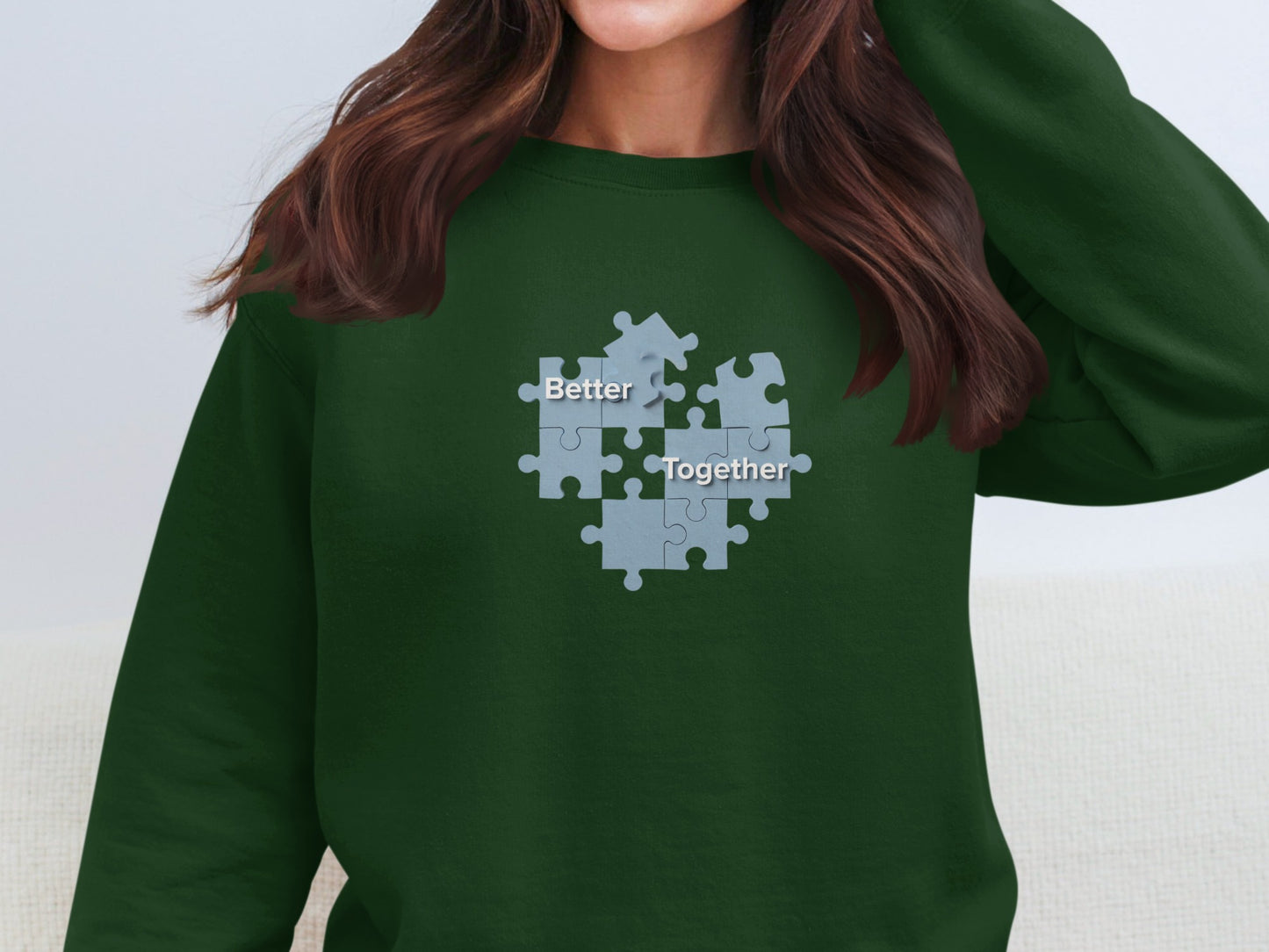 Better Together Puzzle Pieces Graphic Sweatshirt