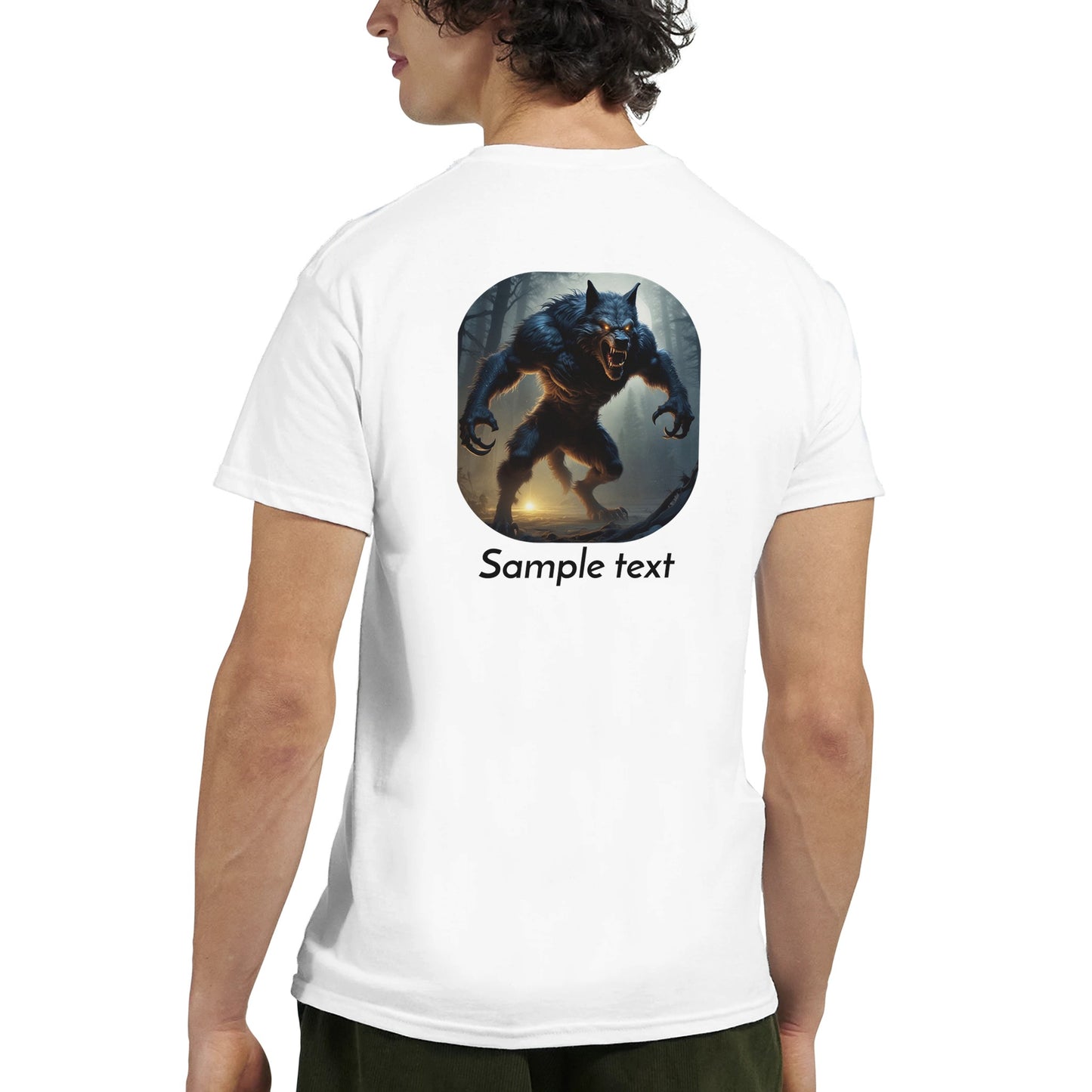 heavyweight crewneck t-shirt werewolf personalized