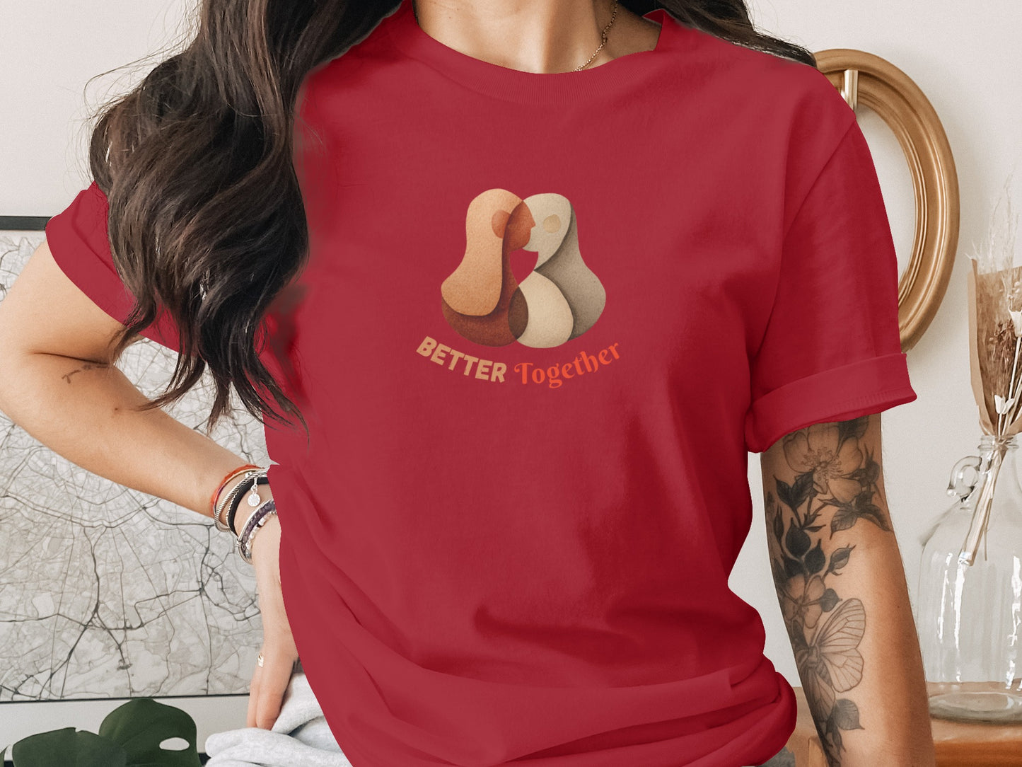 Better Together Graphic Red Tee Shirt Fashion Top