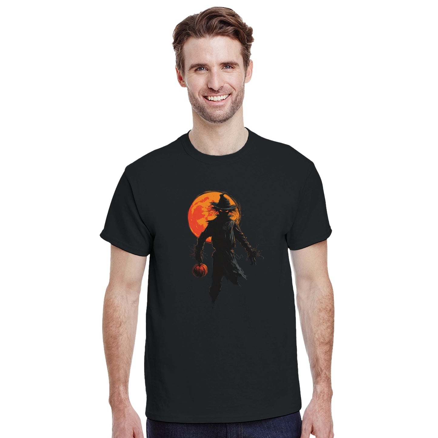 Spooky Scarecrow on a Heavyweight T-shirt