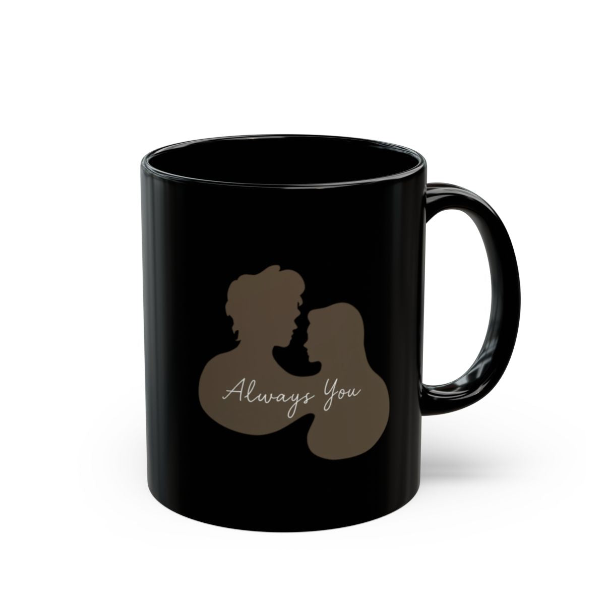 Always You Couple Silhouette Design Black Mug