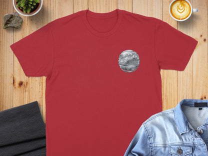 Red t-shirt with Cooper Disposal logo on the chest.