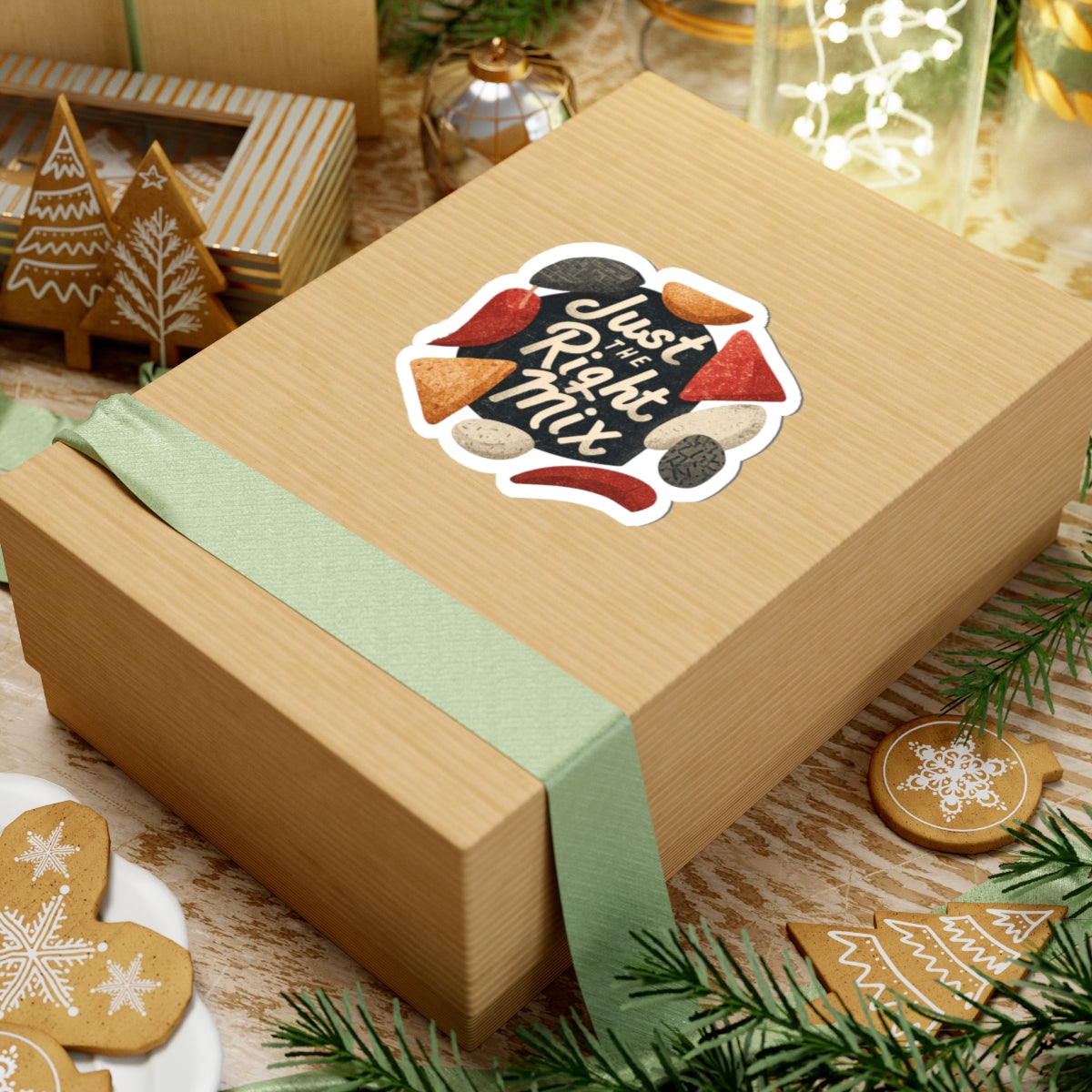 Just the Right Mix phrase on a Kiss-Cut Sticker