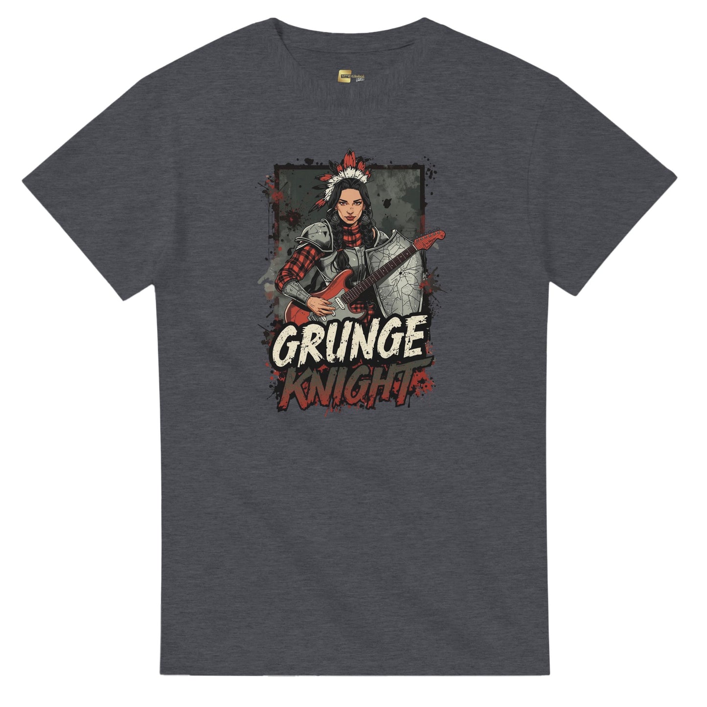 Grunge Knight graphic design on a Heavyweight T-shirt