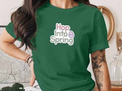 Hop Into Spring Easter Egg Green Tee product type