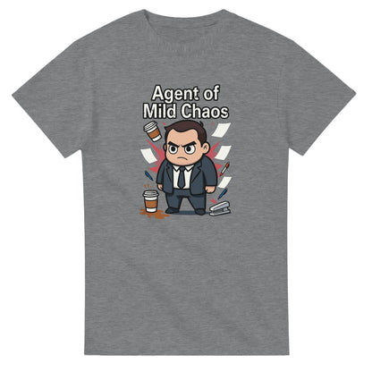 Agent of Mild Chaos graphic design on a Heavyweight T-shirt