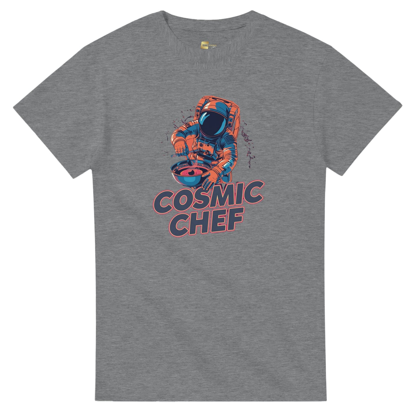Cosmic Chef Astronaut graphic design on a Heavyweight T-shirt