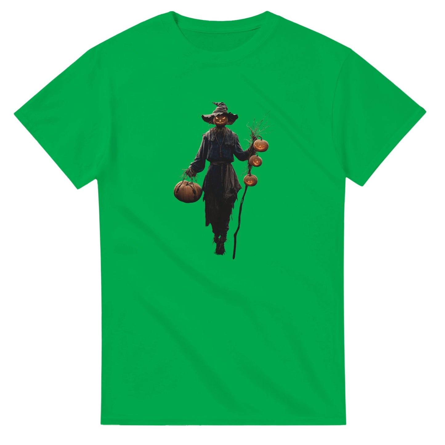 Spooky Scarecrow Jack-O'-Lantern on a Heavyweight T-shirt