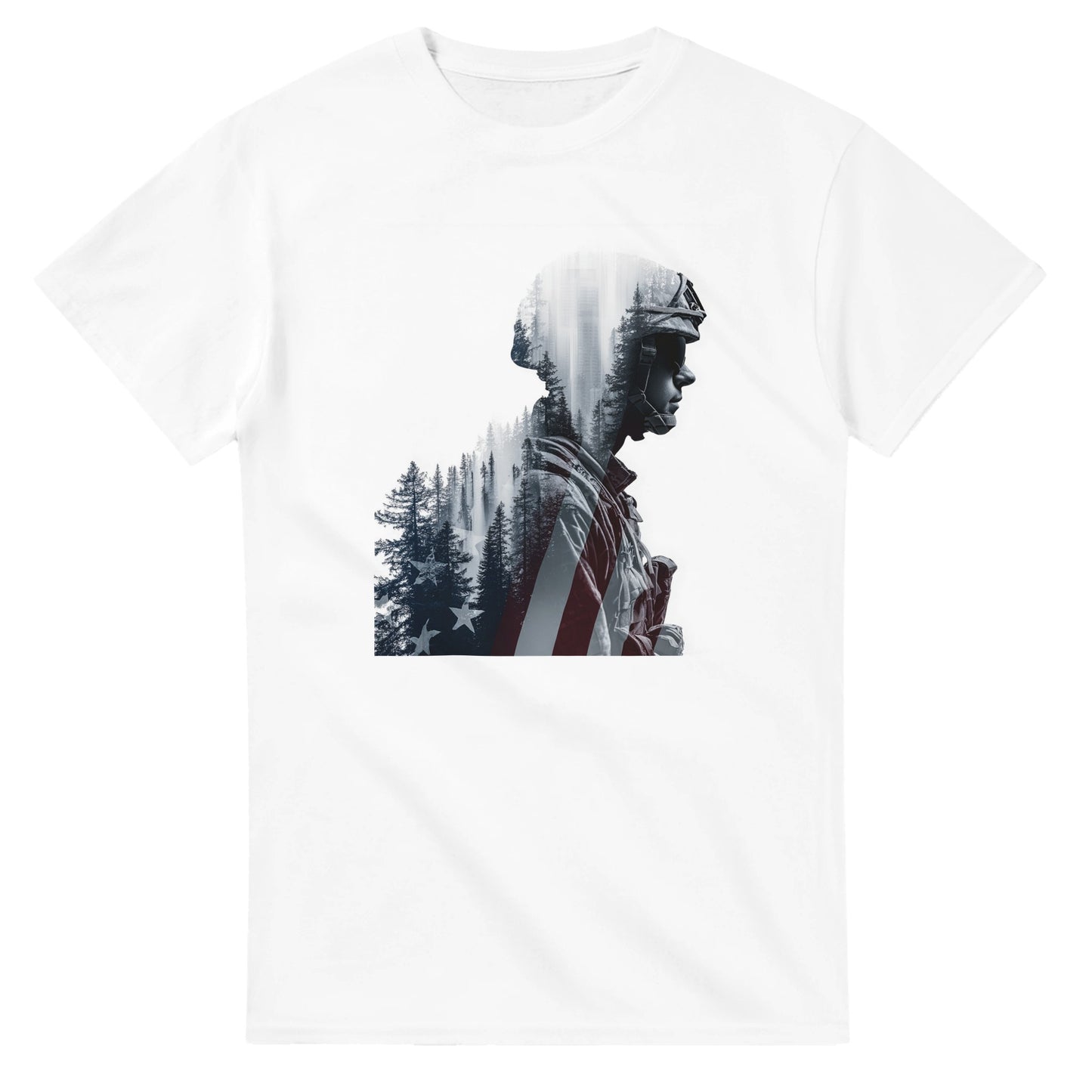 Patriotic Spirit Double Exposure on a heavyweight t-shirt