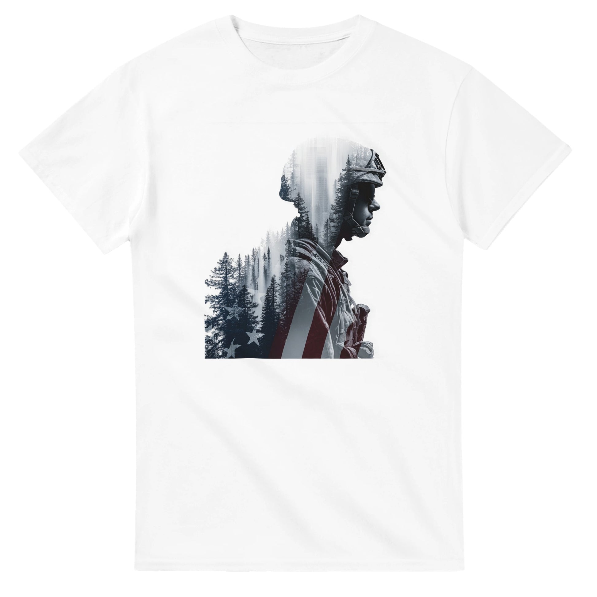 Patriotic Spirit Double Exposure on a heavyweight t-shirt