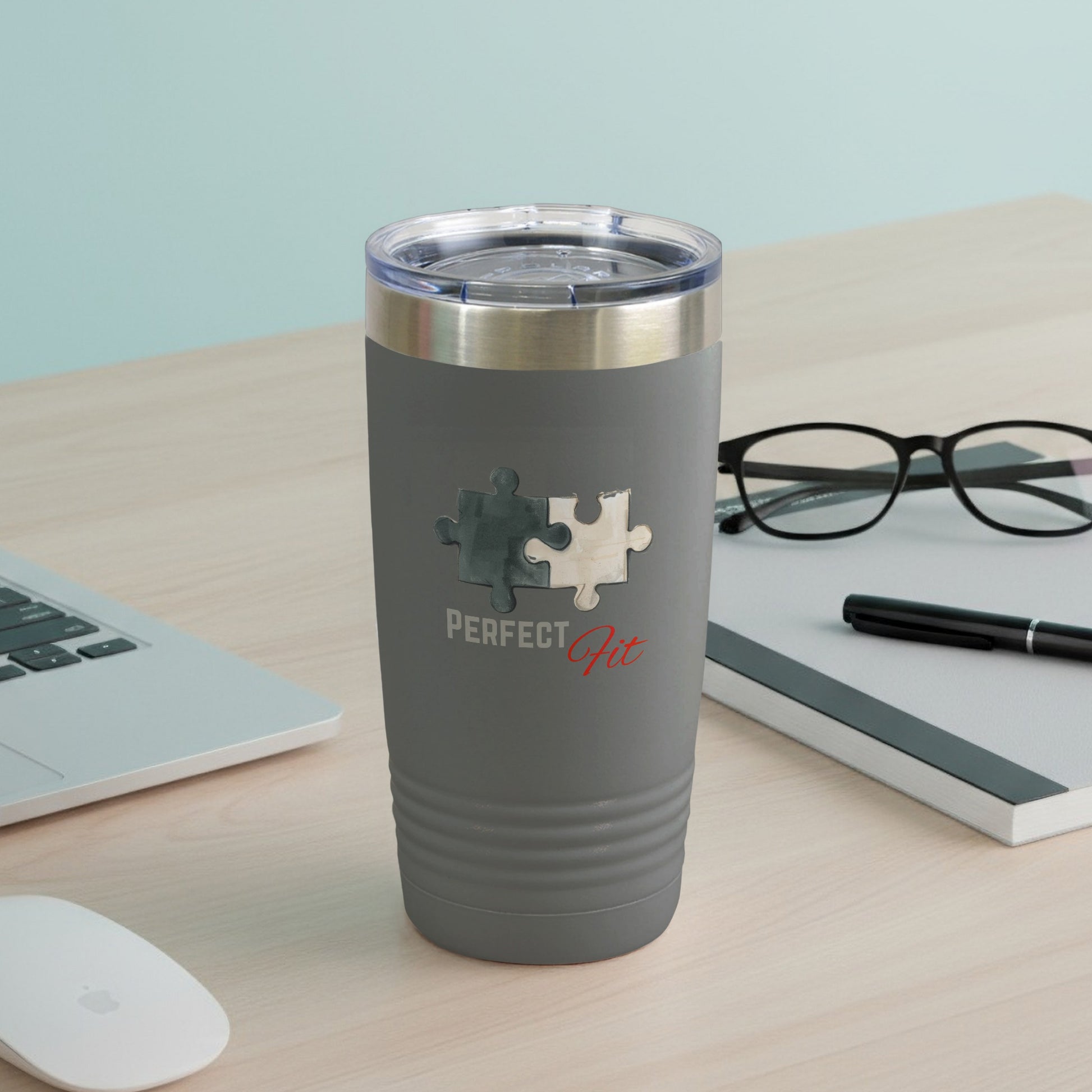 Perfect Fit Puzzle Design Insulated Tumbler Cup