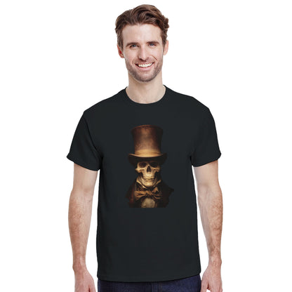 Victorian Gentleman Skull on a Heavyweight T-shirt