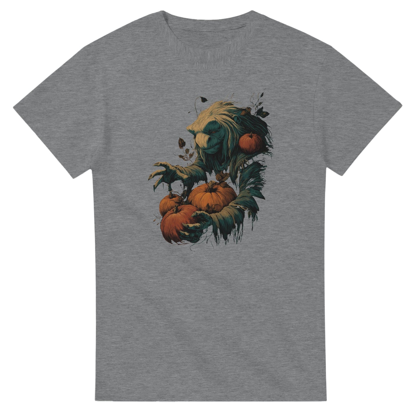 Forest Creature with Pumpkins on a Heavyweight T-shirt