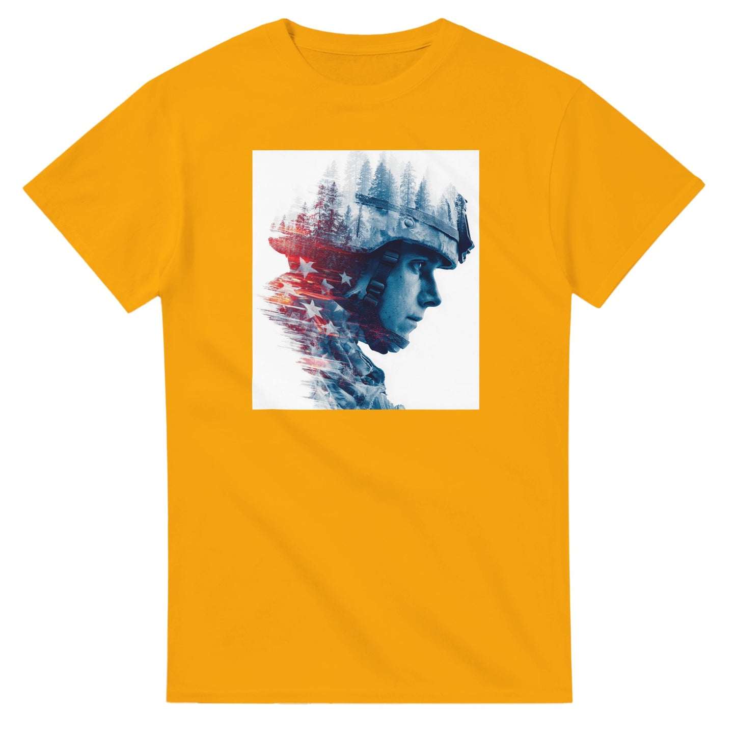Patriotic Forest Spirit on a heavyweight t-shirt